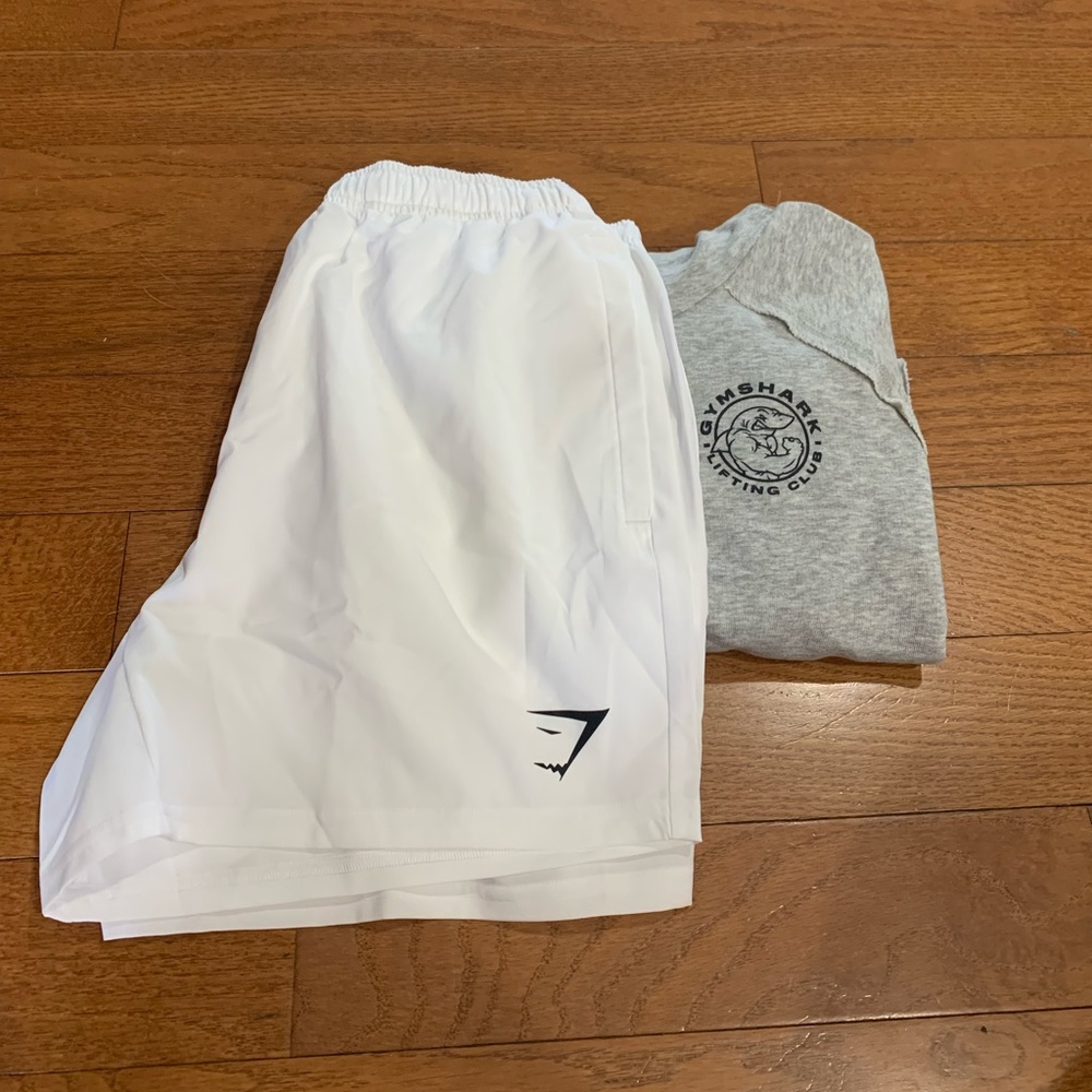 Gym shark hoodie and short set (NWOT)